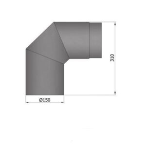 Kulmaliitosputki 150 mm 2×45°