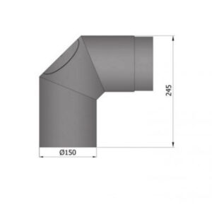Kulmaliitosputki nuohousluukulla 150 mm 2×45°