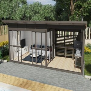 Kesäolohuone Villa Kaunissaari terassilla